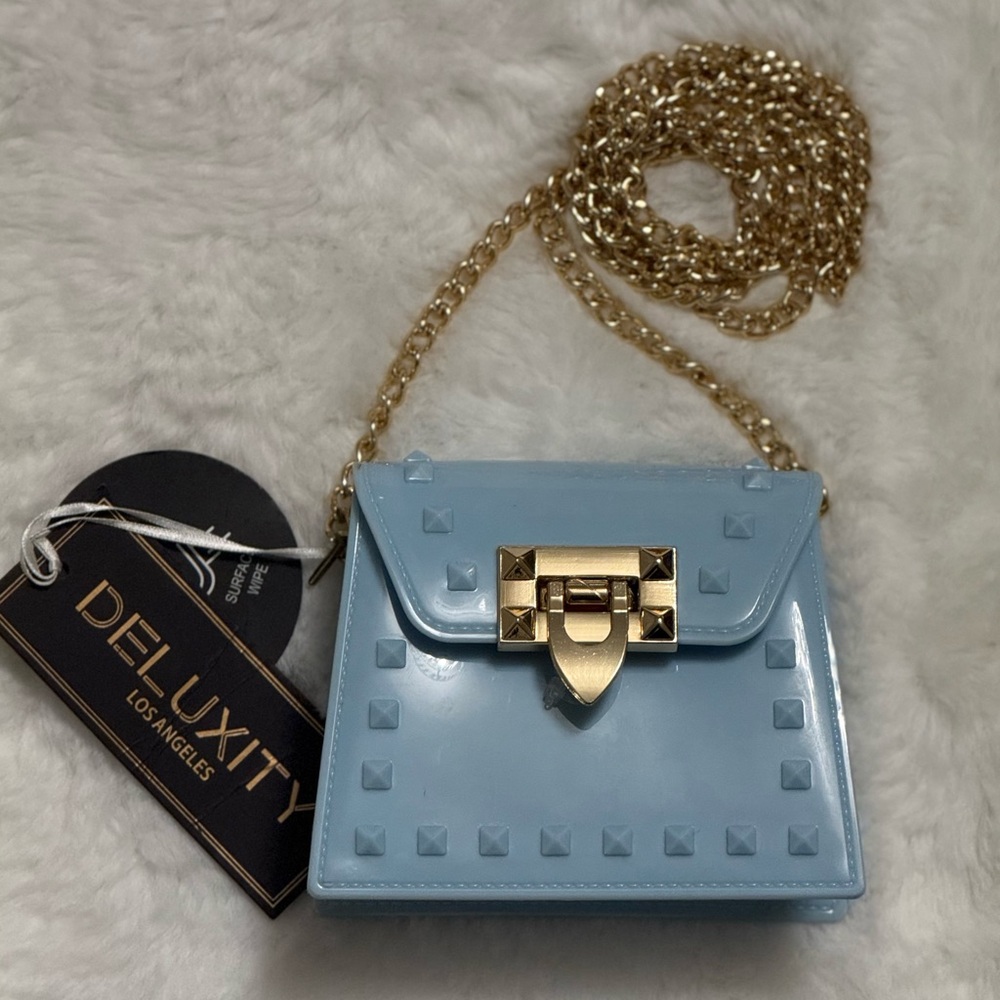 Jelly Purse - Baby Blue and Gold NWT